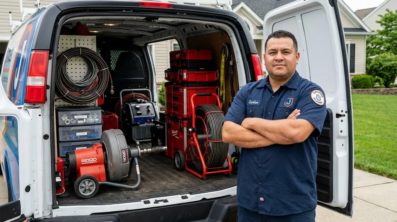 Professional drain cleaning equipment and Johns Plumbing LLC plumber in Pinole