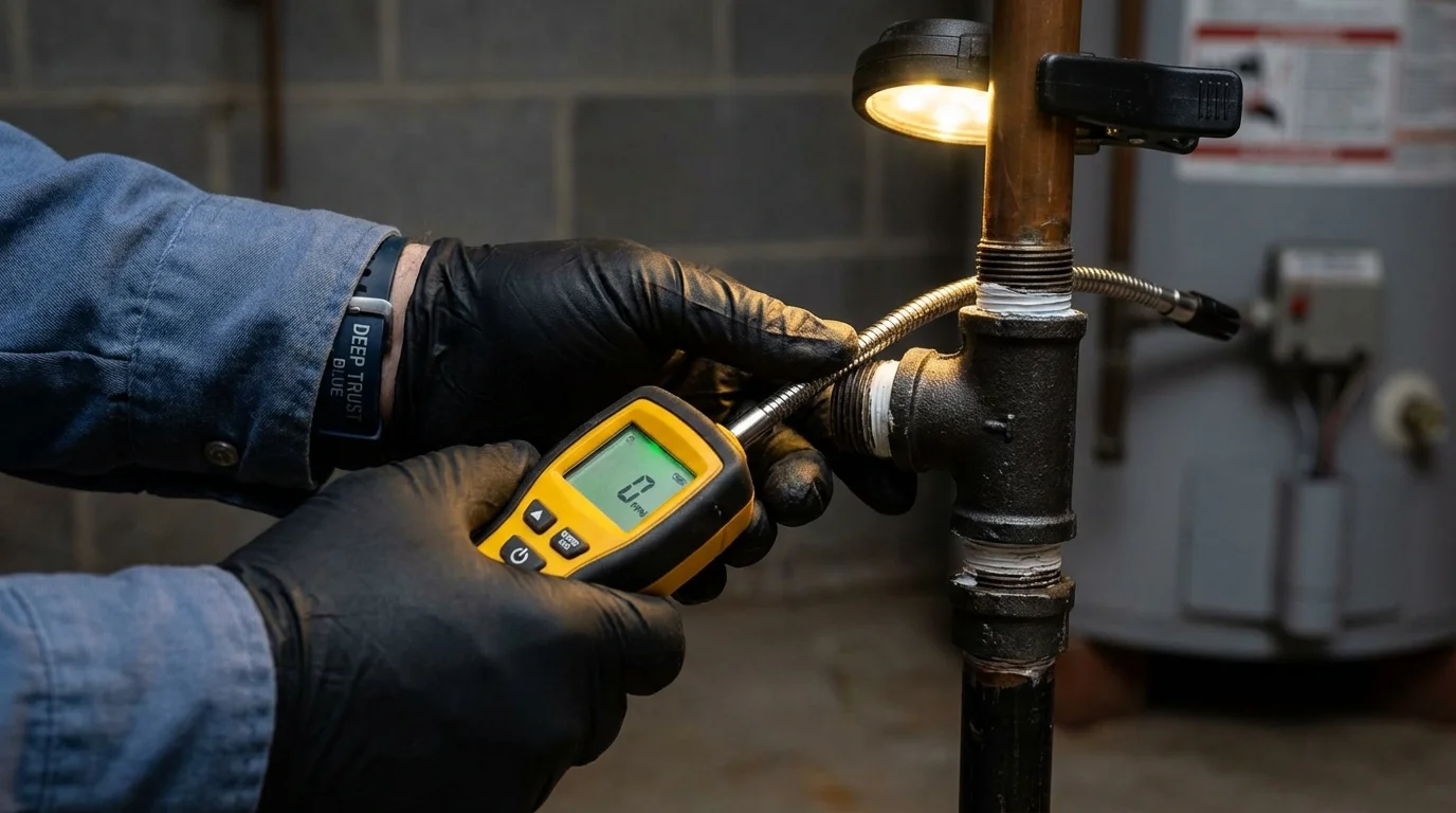 Gas leak detection with electronic sniffer by Johns Plumbing LLC in Pinole
